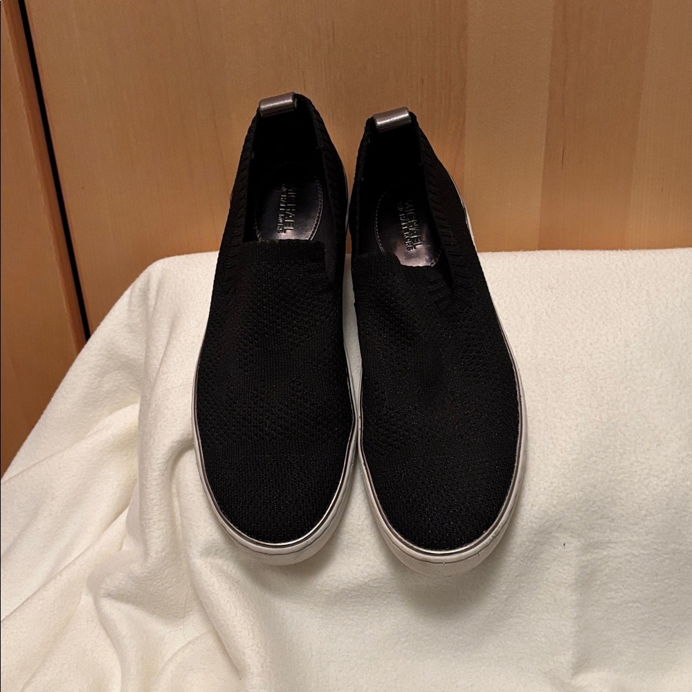 Black Knit Slip-On Sneakers - Picture 1 of 4